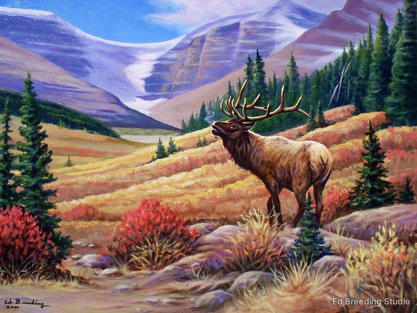 Fall in the Rockies, a painting by Ed Breeding