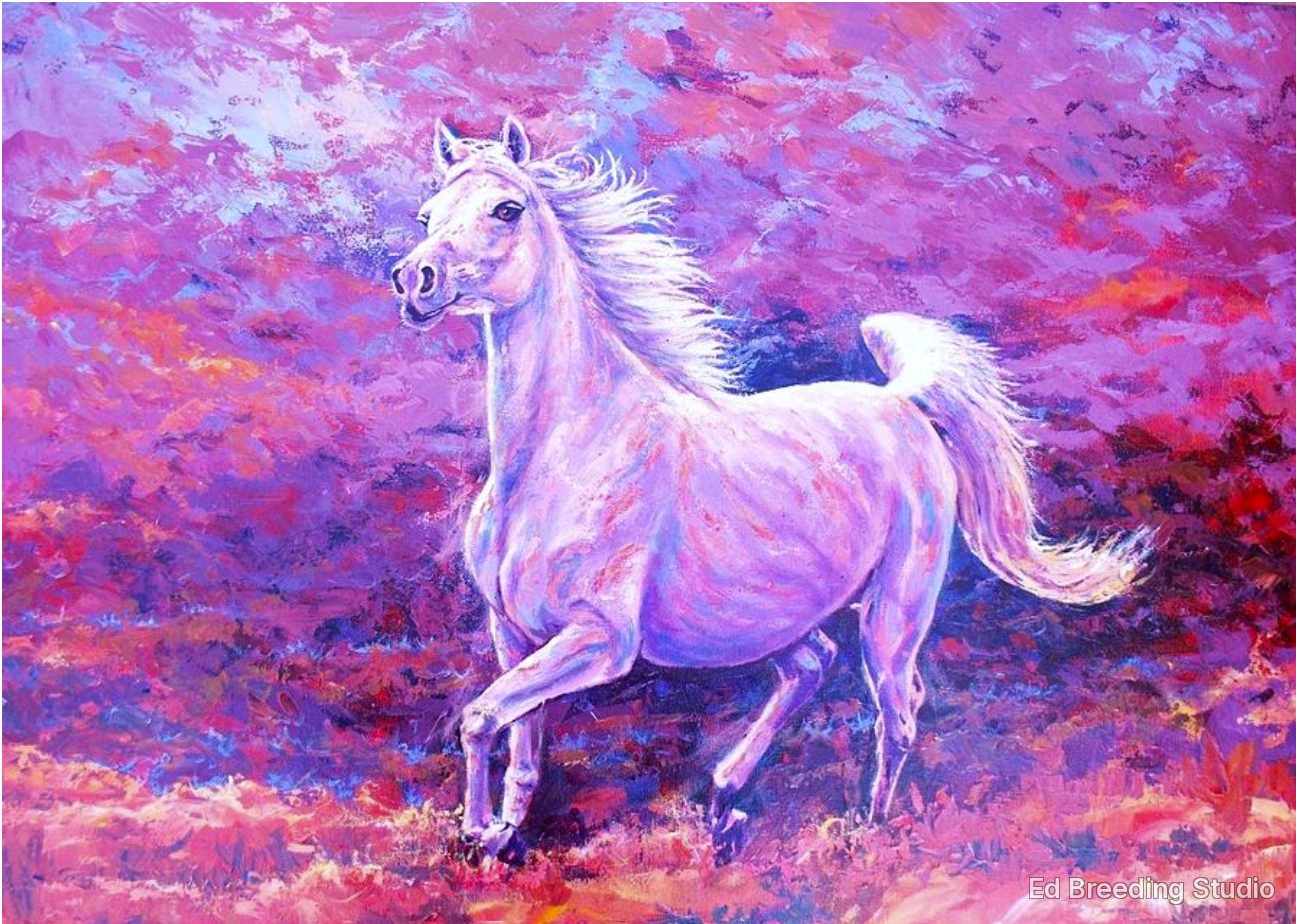 Run in the Silvery Light, a painting by Ed Breeding